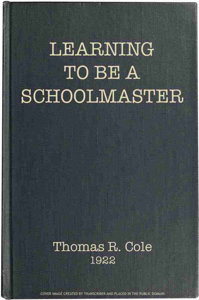 Learning to Be a Schoolmaster cover