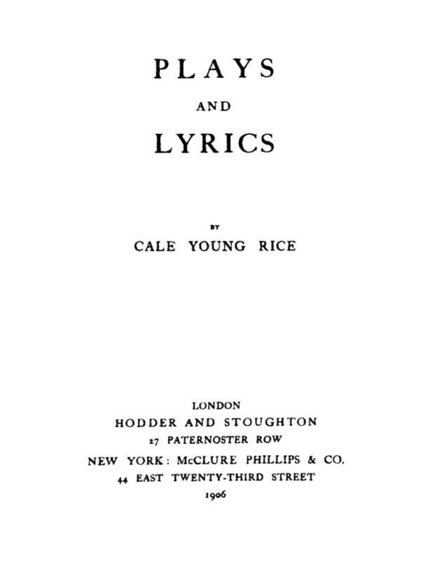 Plays and Lyrics cover