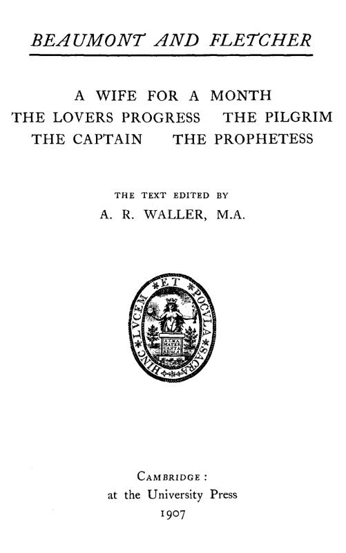 Beaumont and Fletcher's Works, Vol. 05 of 10 cover