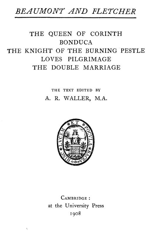Beaumont and Fletcher's Works, Vol. 06 of 10 cover