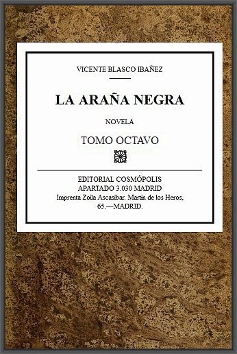 La araña negra, t. 8/9 cover