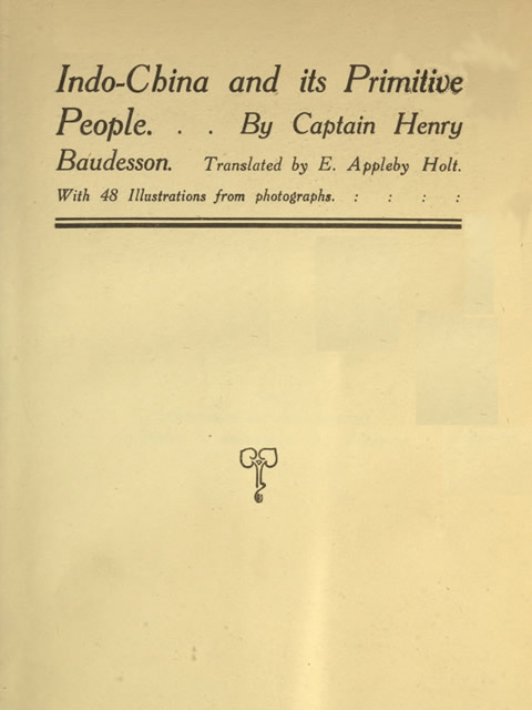 Indo-China and its primitive people cover