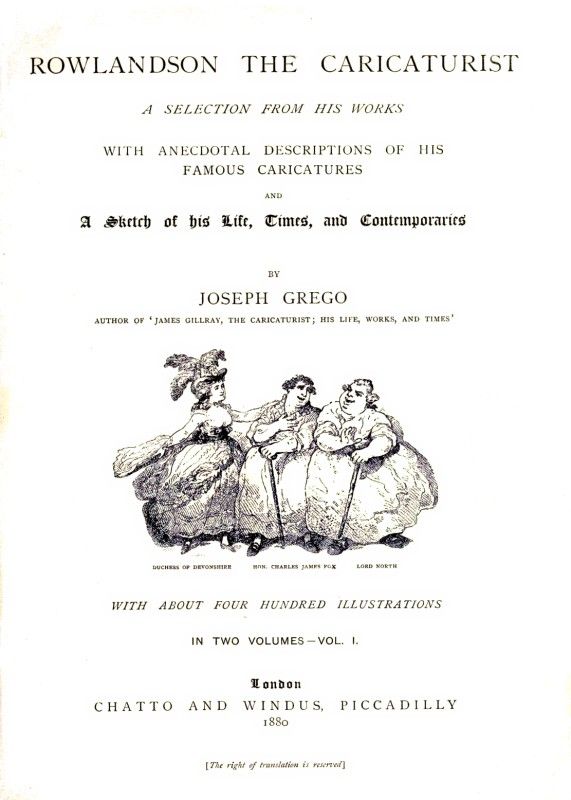 Rowlandson the Caricaturist; a Selection from His Works. Vol. 1 cover