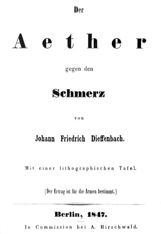 Der Aether gegen den Schmerz cover