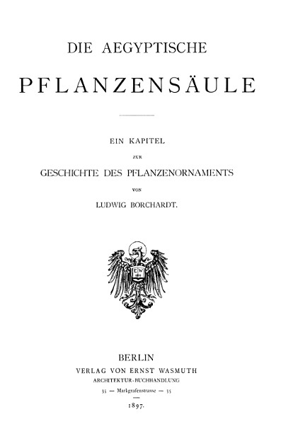 Die Ägyptische Pflanzensäule cover