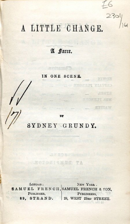 A Little Change: A Farce in One Scene cover