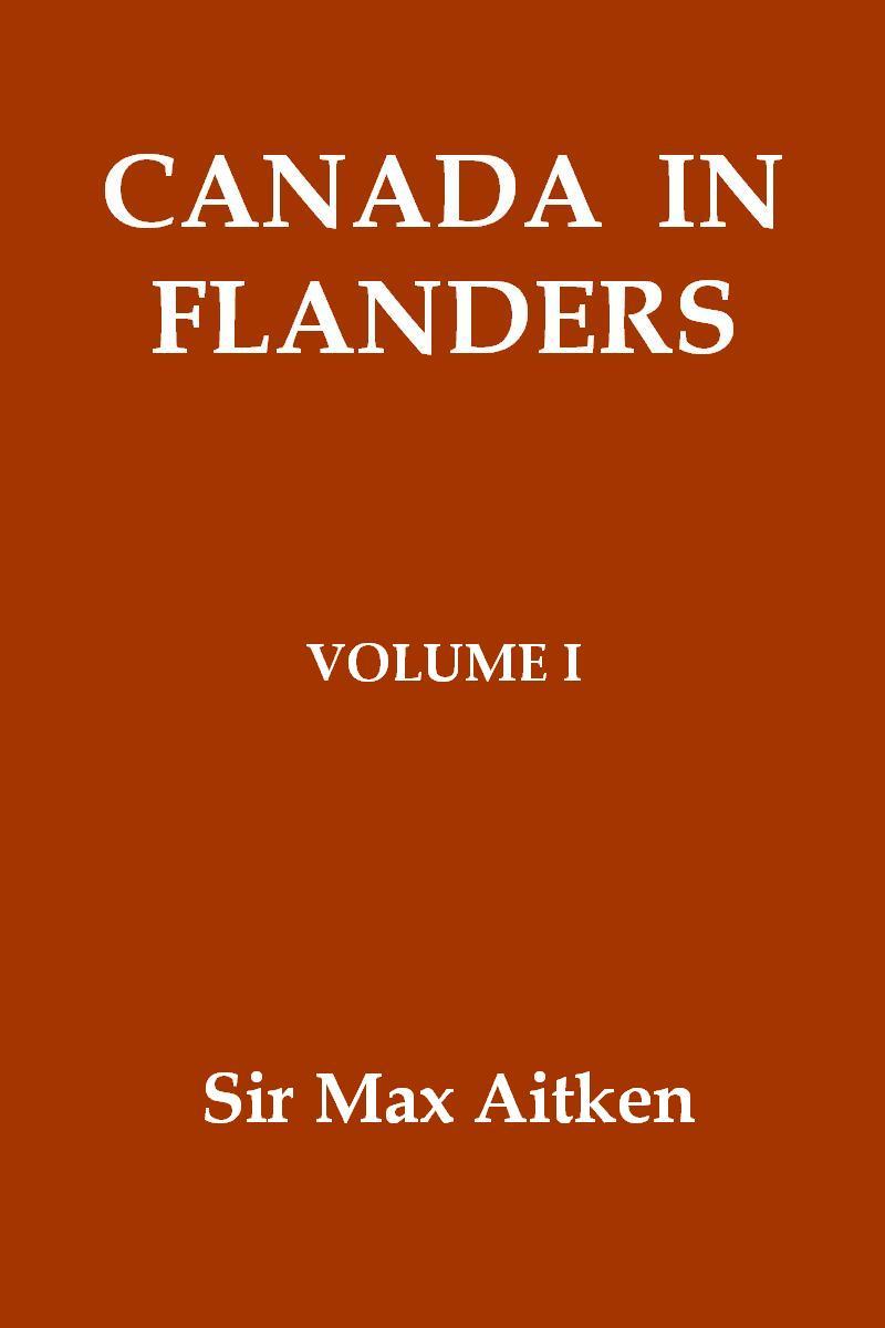 Canada in Flanders, Volume I cover