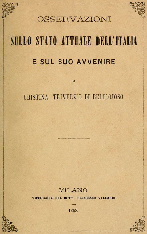 Osservazioni sullo stato attuale dell'Italia e sul suo avvenire cover