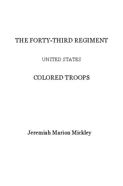 The Forty-third regiment United States Colored Troops cover