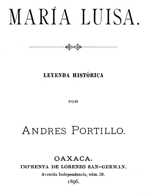 María Luisa, Leyenda Histórica cover