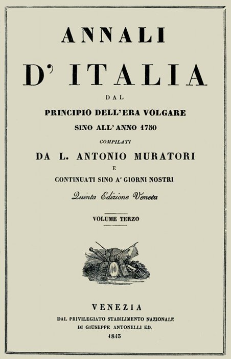 Annali d'Italia, vol. 3 / dal principio dell'era volgare sino all'anno 1750 cover