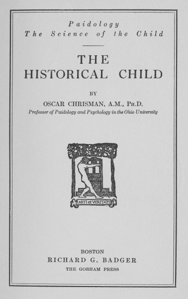 The Historical Child / Paidology; The Science of the Child cover