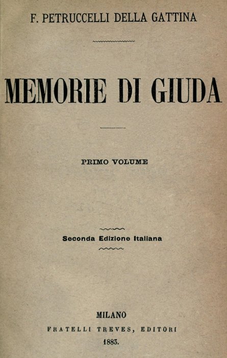 Memorie di Giuda, vol. I cover