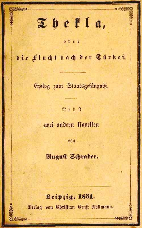 Thekla, oder die Flucht nach der Türkei. / Epilog zum Staatsgefängniß. Nebst zwei andern Novellen. cover