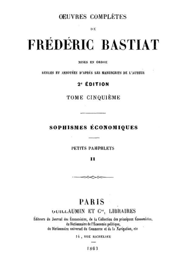 Œuvres Complètes de Frédéric Bastiat, tome 5 / mises en ordre, revues et annotées d'après les manuscrits de l'auteur cover