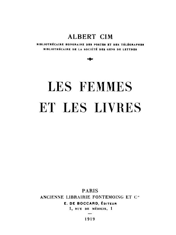 Les femmes et les livres cover