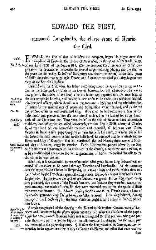 Chronicles of England, Scotland and Ireland (2 of 6): England (09 of 12) / Edward the First, Surnamed Longshanks, the Eldest Sonne of Henrie the Third cover