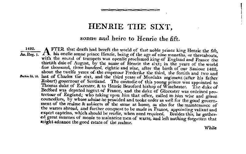 Chronicles of England, Scotland and Ireland (3 of 6): England (3 of 9) / Henrie the Sixt, Sonne and Heire to Henrie the Fift cover