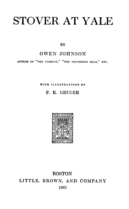 Stover at Yale cover