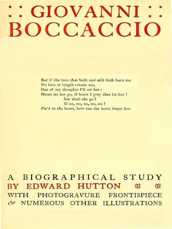 Giovanni Boccaccio, a Biographical Study cover