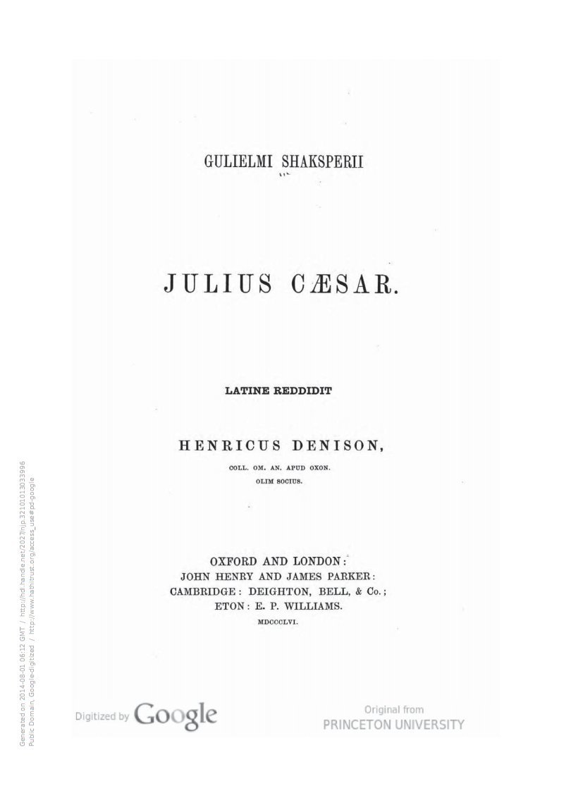 Julius Cæsar cover