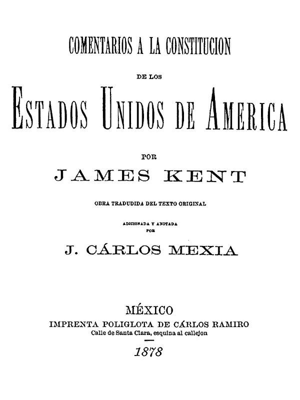 Comentarios a la Constitucion de los Estados Unidos de América cover