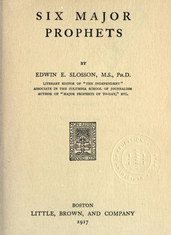 Six Major Prophets cover