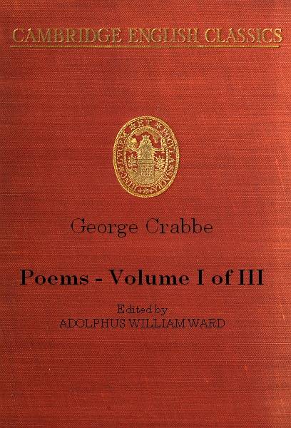 George Crabbe: Poems, Volume 1 (of 3) cover
