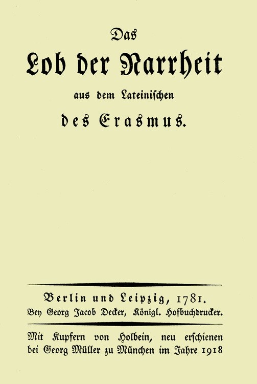 Das Lob der Narrheit cover