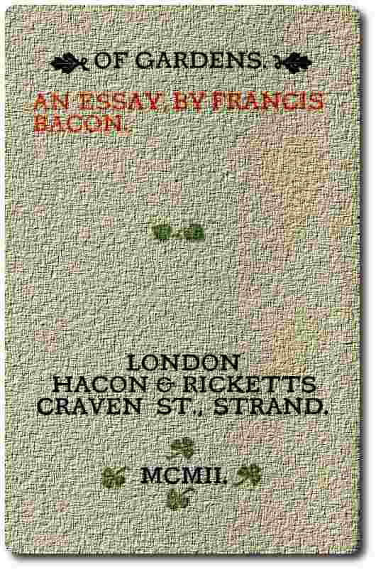 Of Gardens: An essay cover