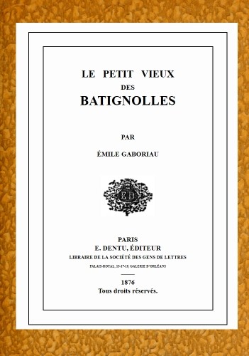 Le petit vieux des Batignolles cover