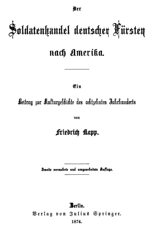 Der Soldatenhandel deutscher Fürsten nach Amerika cover
