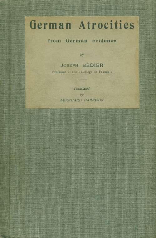 German Atrocities from German Evidence cover