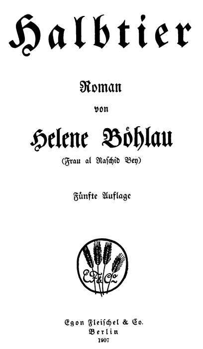Halbtier: Roman cover
