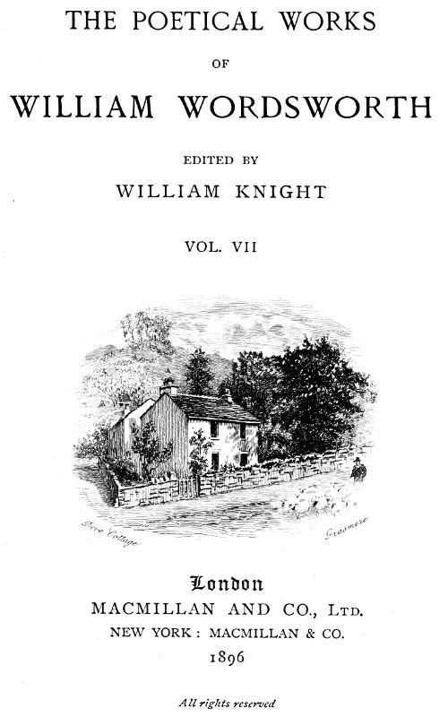 The Poetical Works of William Wordsworth — Volume 7 (of 8) cover