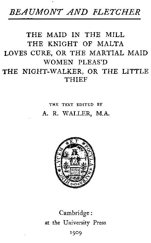 Beaumont and Fletcher's Works, Vol. 07 of 10 cover