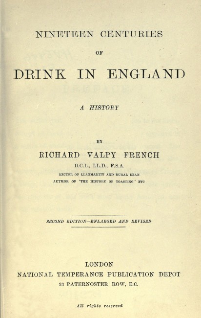 Nineteen Centuries of Drink in England: A History cover