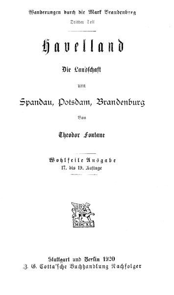Wanderungen durch die Mark Brandenburg, Dritter Teil / Havelland cover