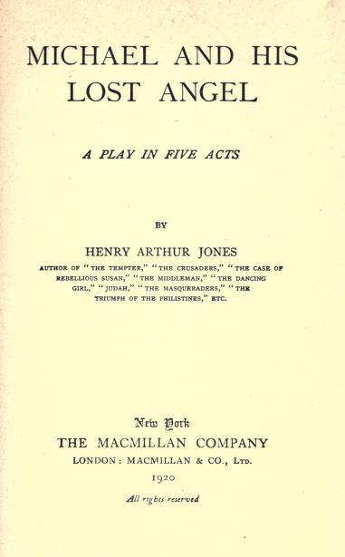 Michael and His Lost Angel: A Play in Five Acts cover