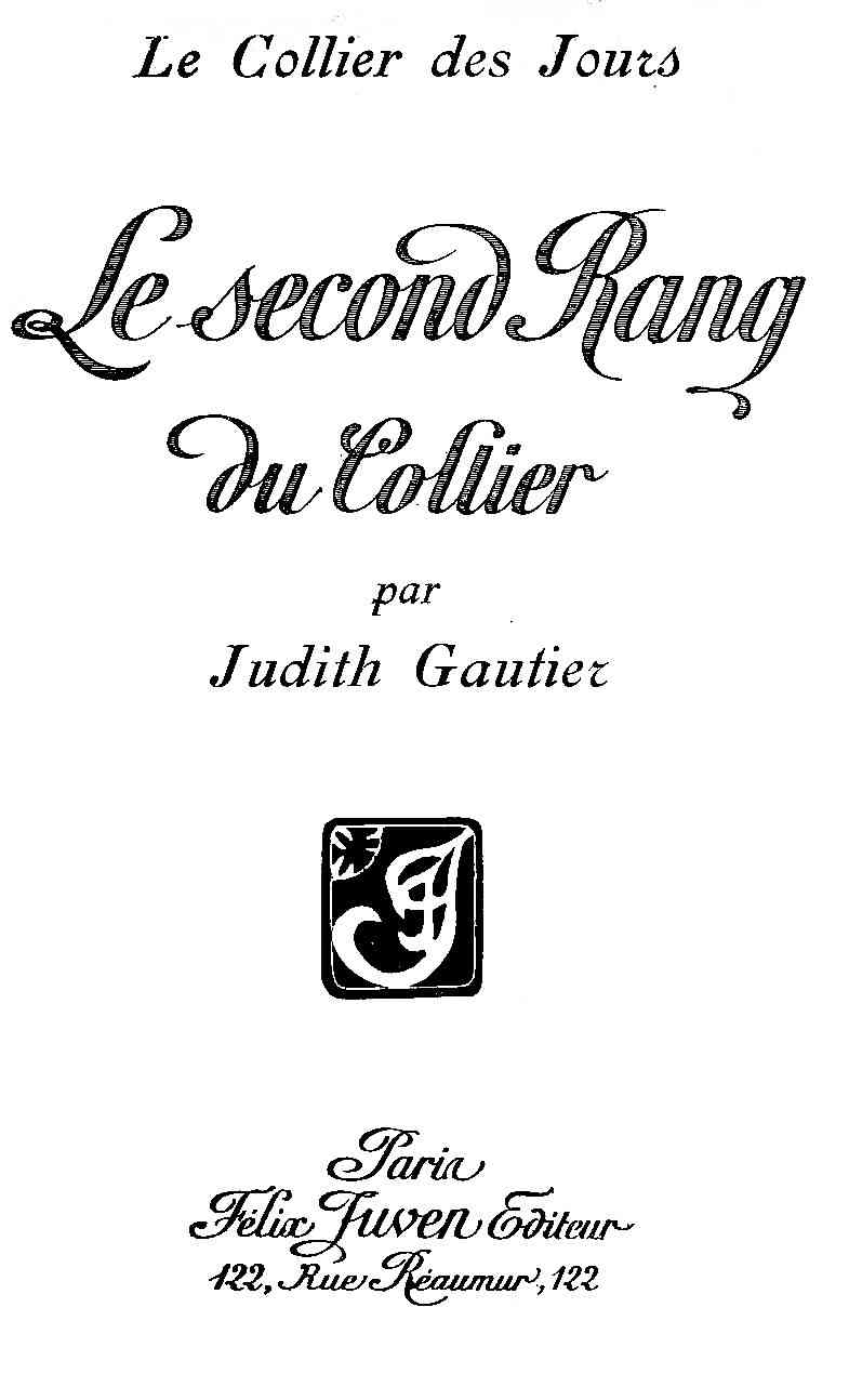 Le collier des jours: Le second rang du collier cover