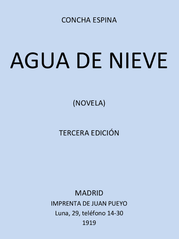 Agua de Nieve (Novela) cover