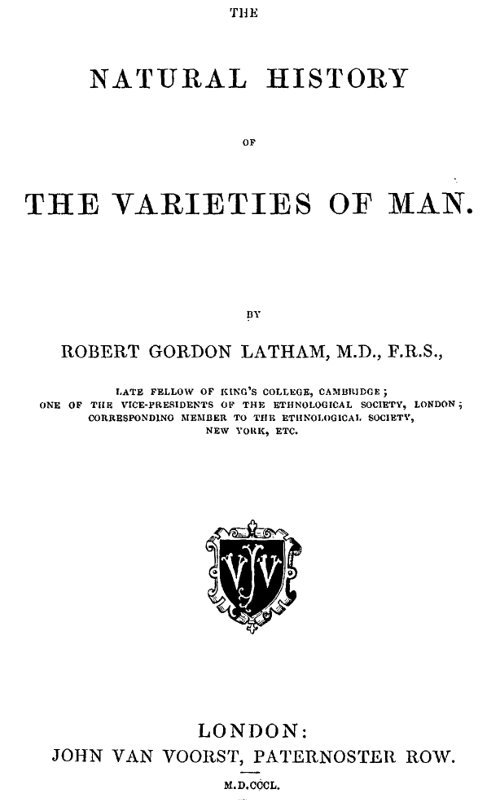 The Natural History of the Varieties of Man cover