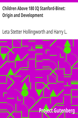 Children Above 180 IQ Stanford-Binet: Origin and Development cover