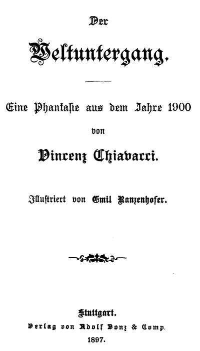 Der Weltuntergang: Eine Phantasie aus dem Jahre 1900 cover
