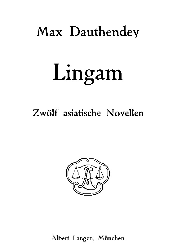 Lingam: Zwölf asiatische Novellen cover