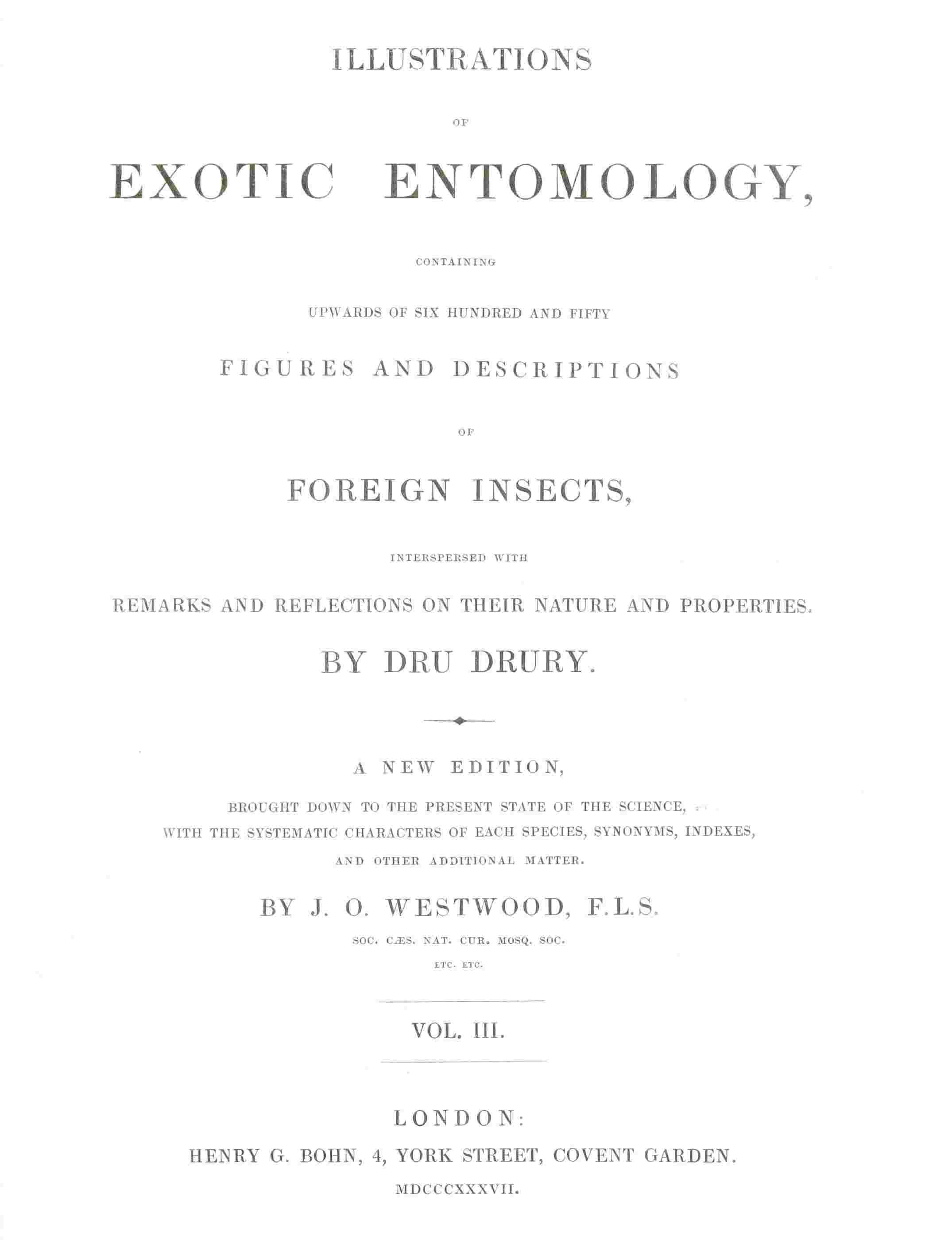 Illustrations of Exotic Entomology, Volume 3 cover
