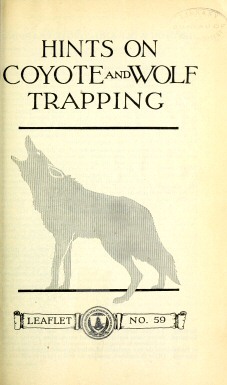 Hints on Wolf and Coyote Trapping cover