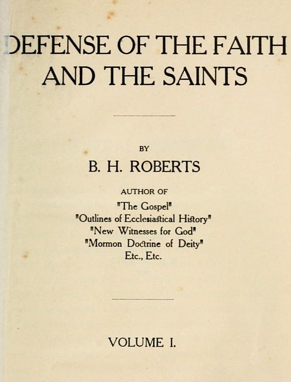 Defense of the Faith and the Saints (Volume 1 of 2) cover