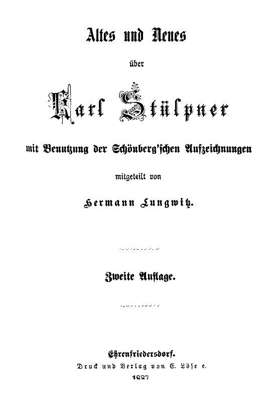 Altes und Neues über Karl Stülpner / mit Benutzung der Schönberg'schen Aufzeichnungen cover