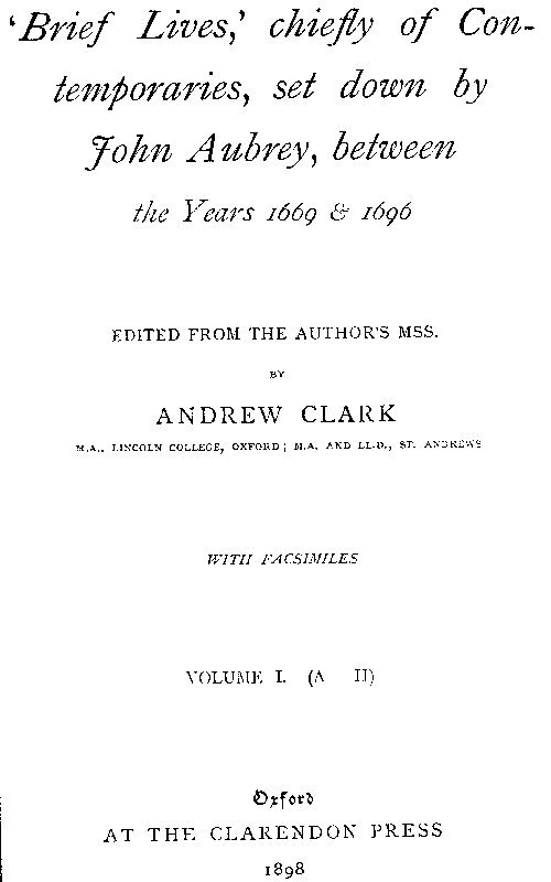 Brief Lives, Vol. 1 cover